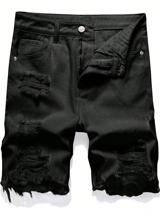 Men's Distressed Denim Shorts