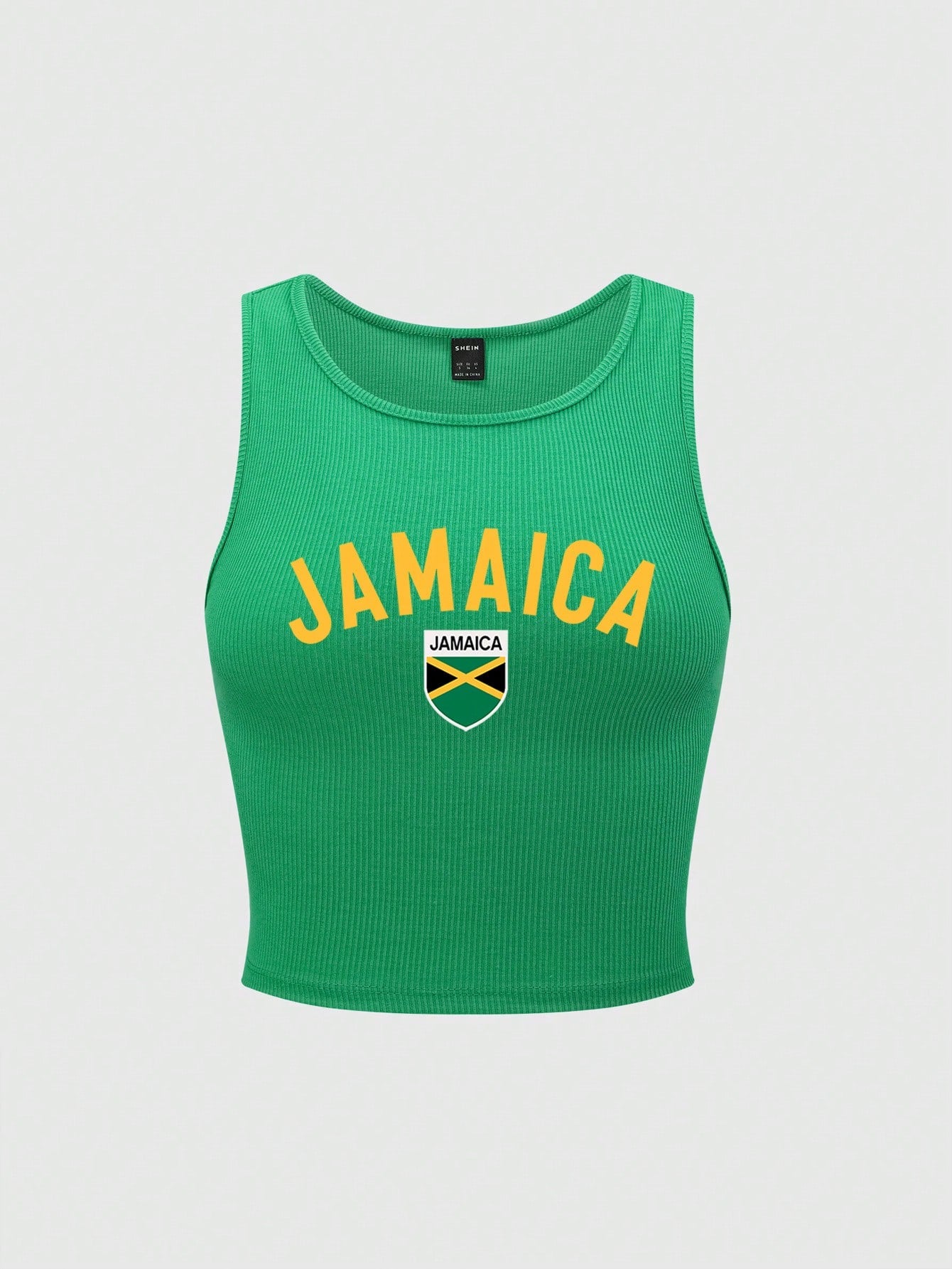 EZwear Women's Jamaica Flag Green Tank Top