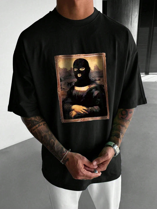 Manfinity EMRG Men's Mona Lisa Printed Crew Neck Short Sleeve T-Shirt