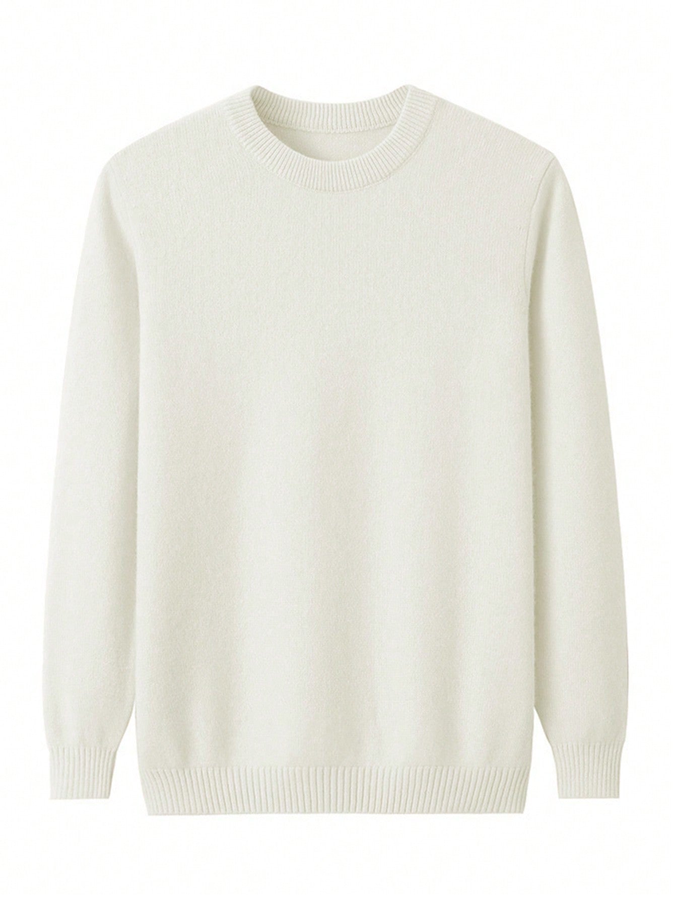 Men"S Plain Round Neck Long Sleeve Loose Casual Sweater, Autumn/Winter