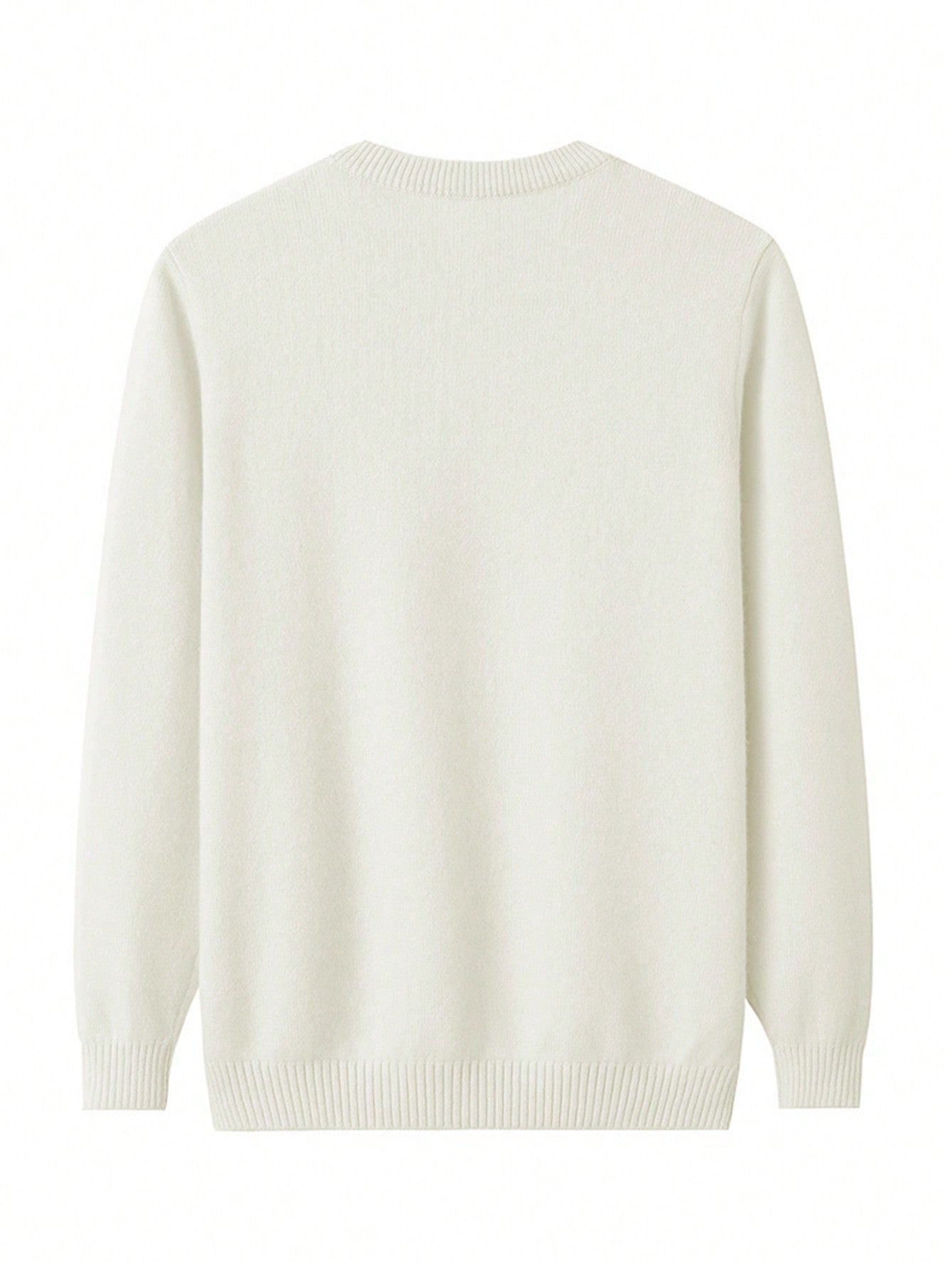 Men"S Plain Round Neck Long Sleeve Loose Casual Sweater, Autumn/Winter