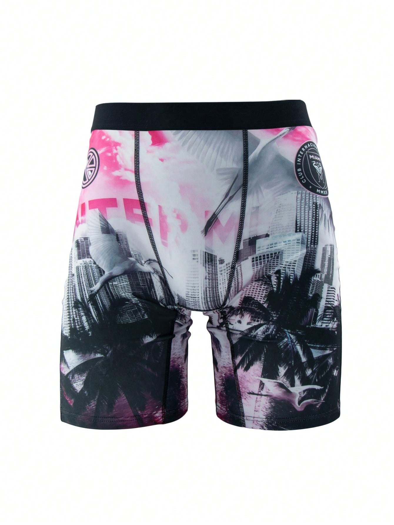 4pcs Men Printed Long Boxer Briefs