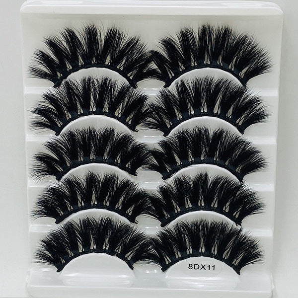 5 Pairs Of Mink False Eyelashes 8D Natural Thick