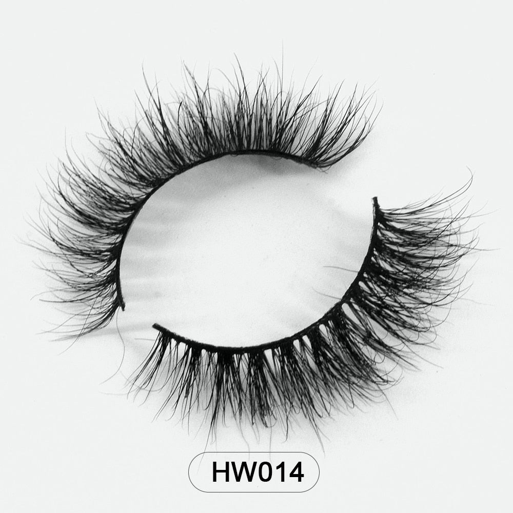 HZJY natural wispy volume 3d mink lashes makeup eyelashes false lashes mink eyelashes with soft band