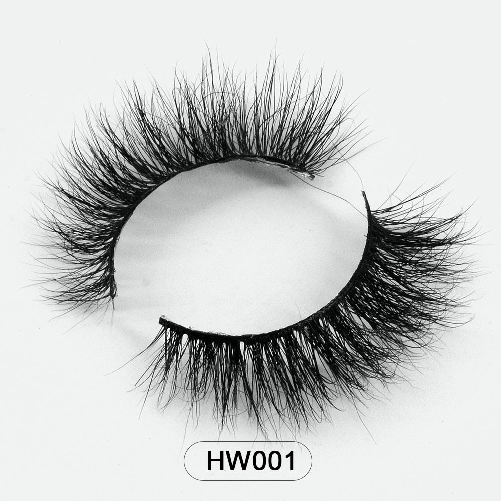 HZJY natural wispy volume 3d mink lashes makeup eyelashes false lashes mink eyelashes with soft band