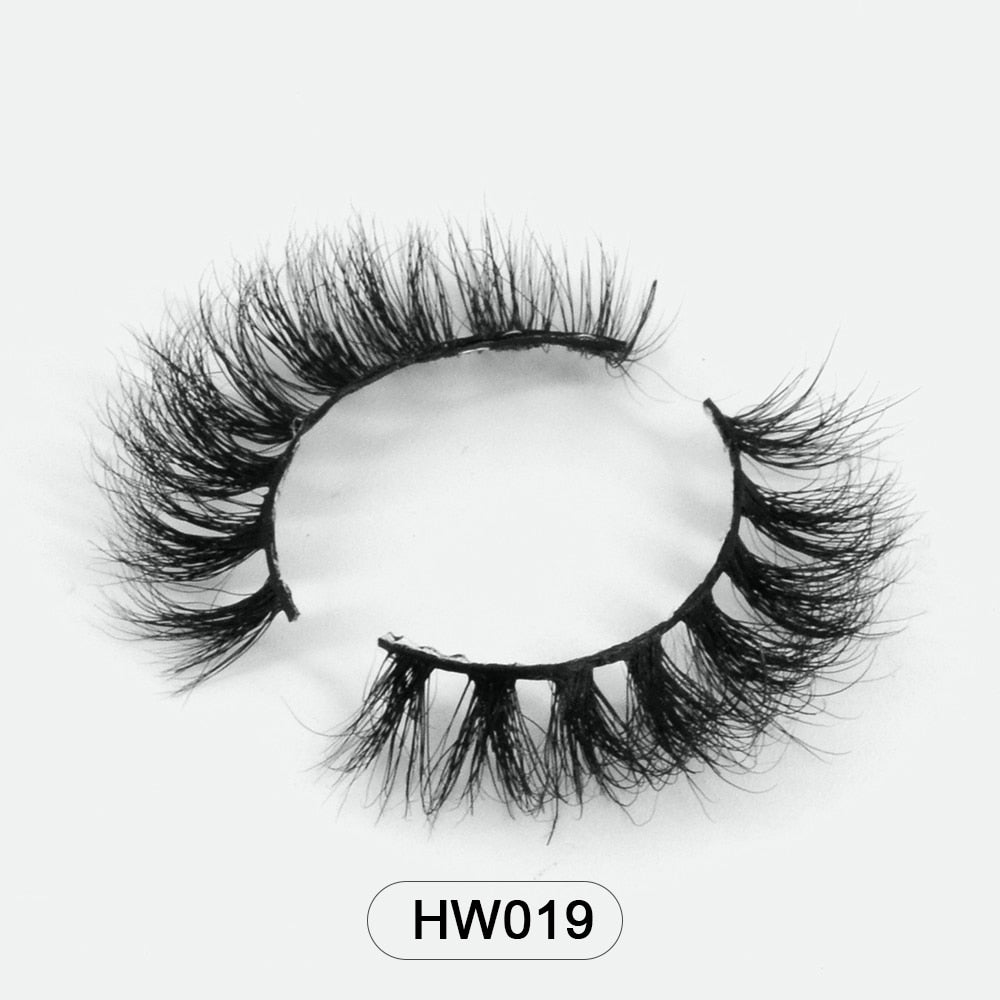 HZJY natural wispy volume 3d mink lashes makeup eyelashes false lashes mink eyelashes with soft band