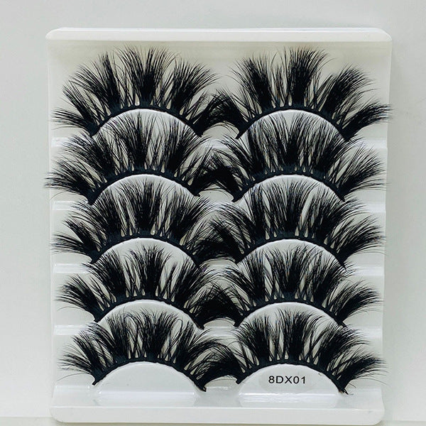 5 Pairs Of Mink False Eyelashes 8D Natural Thick