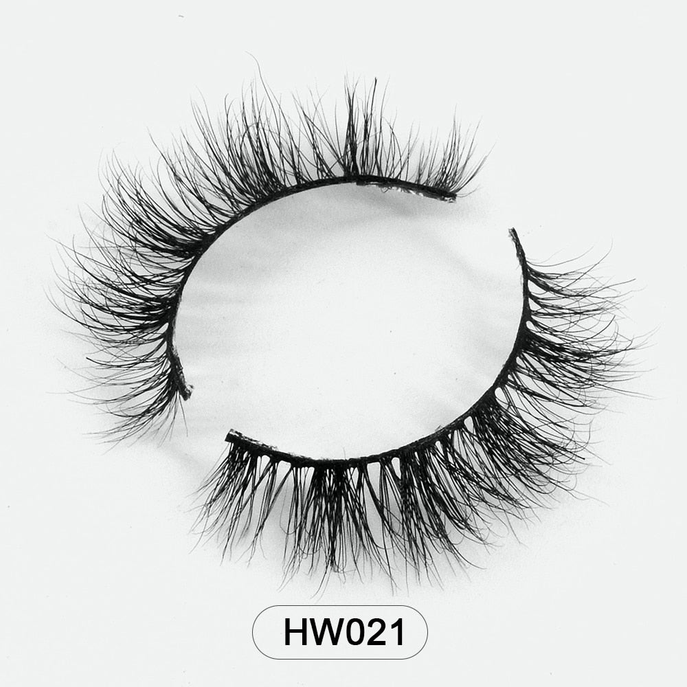 HZJY natural wispy volume 3d mink lashes makeup eyelashes false lashes mink eyelashes with soft band