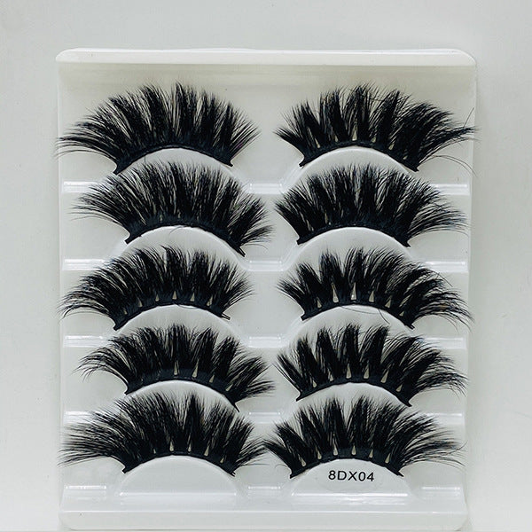 5 Pairs Of Mink False Eyelashes 8D Natural Thick