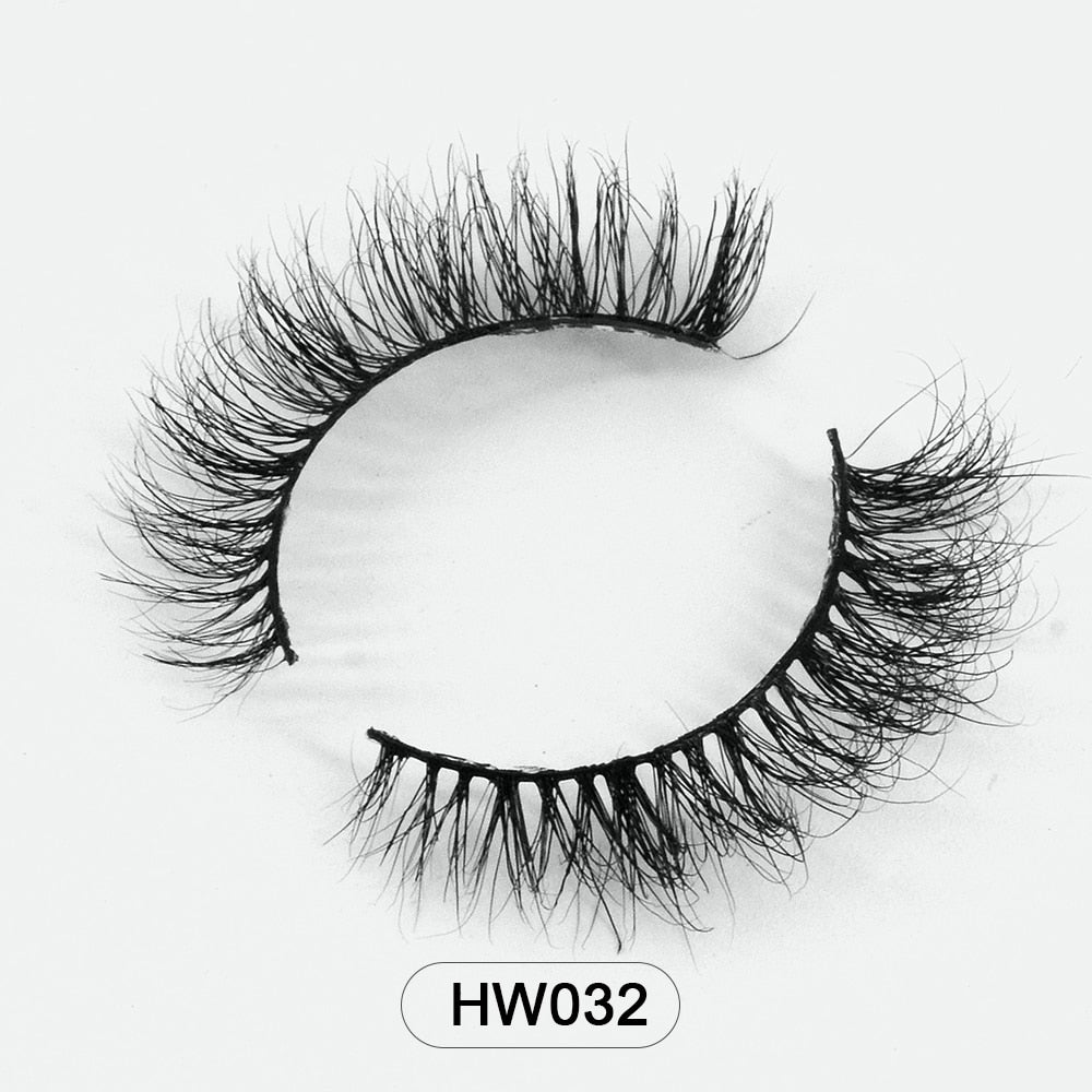 HZJY natural wispy volume 3d mink lashes makeup eyelashes false lashes mink eyelashes with soft band