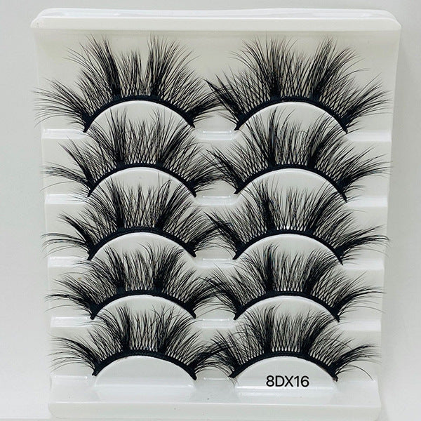 5 Pairs Of Mink False Eyelashes 8D Natural Thick