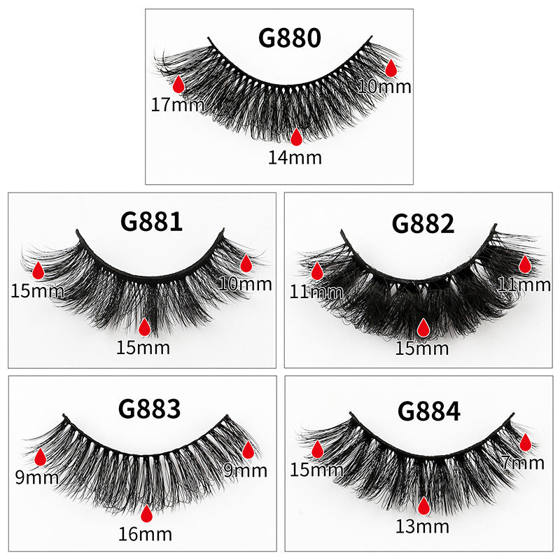 European And American 3D Dense 8 Double Pairs Of False Eyelashes Simulation Soft Curling Multi-layer DD Curved Chemical Fiber Eyelash