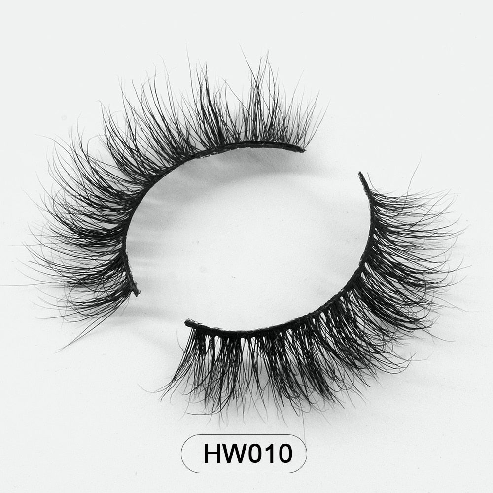 HZJY natural wispy volume 3d mink lashes makeup eyelashes false lashes mink eyelashes with soft band