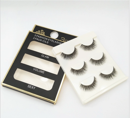 3 Pairs Professional Hand Made Soft Eyelash Charming Natural Long False Eyelashes Extensions Sexy Eye lashes Makeup Beauty Tools