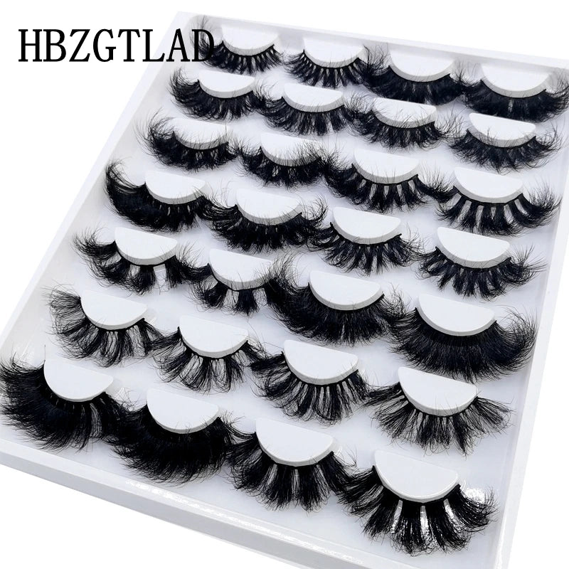 5-14Pairs Fluffy Lashes 10-25mm 3D Mink Lashes Long Thick Natural False Eyelashes Wholesale Lashes Vendors Makeup Mink Eyelashes