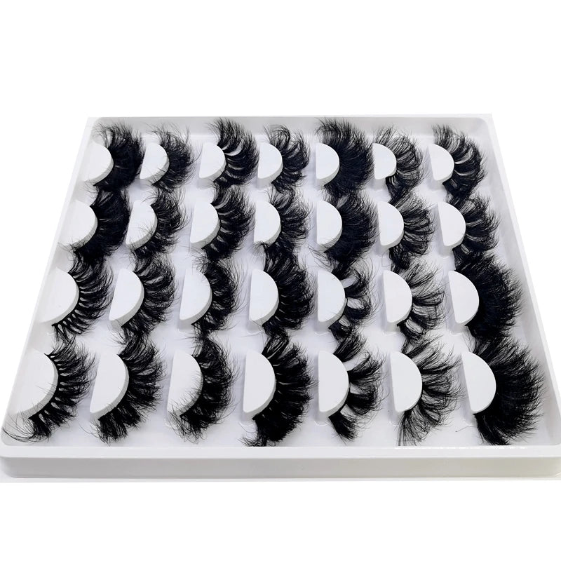 5-14Pairs Fluffy Lashes 10-25mm 3D Mink Lashes Long Thick Natural False Eyelashes Wholesale Lashes Vendors Makeup Mink Eyelashes