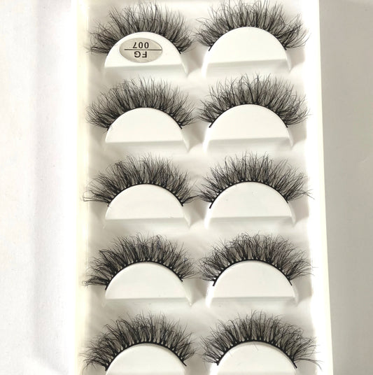 5Pairs 3D Faux Mink Lashes Natural Long Fluffy False Eyelashes Soft Eye Lashes Reusable Makeup Short Lashes Extension for Beauty