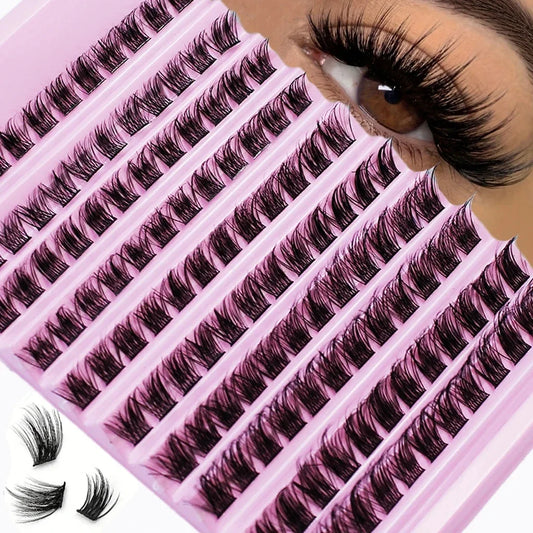 Lash Clusters 120pcs Cluster Lashes 8-16mm Wispy Individual Lashes Extensions Natural Look  D Curl Fluffy Lashes