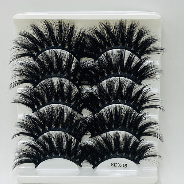 5 Pairs Of Mink False Eyelashes 8D Natural Thick